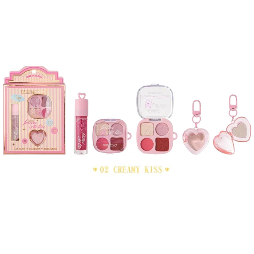 Kit de Lipgloss, Sombras e Iluminador Kevin & Coco Your Forever All My Love Lipgloss, Eyeshadow & Highlight