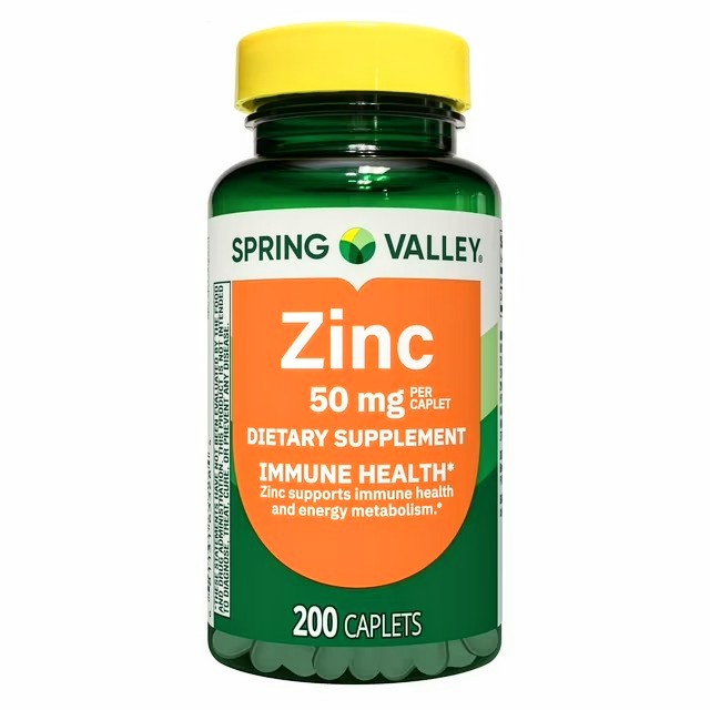 Tabletas de Zinc Spring Valley Zinc 50mg Inmune Health