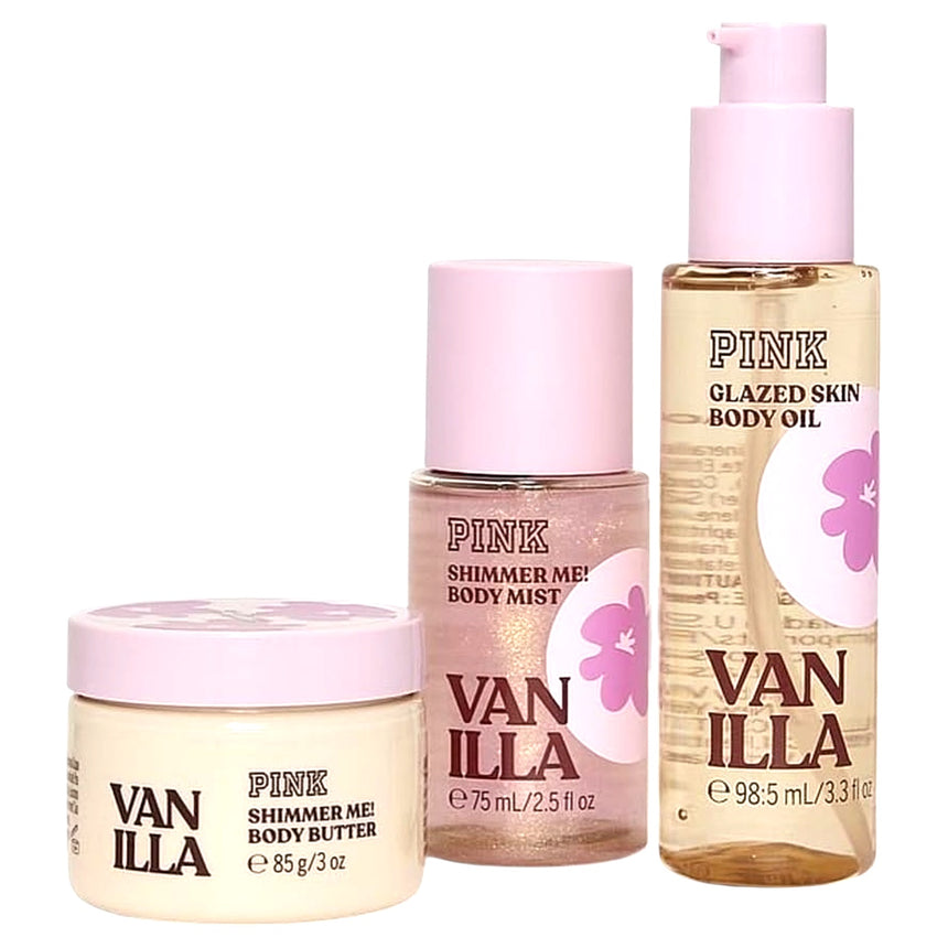 Kit Refrescante Victoria's Secret Pink Let's Glow Away Shimmer Travel Set