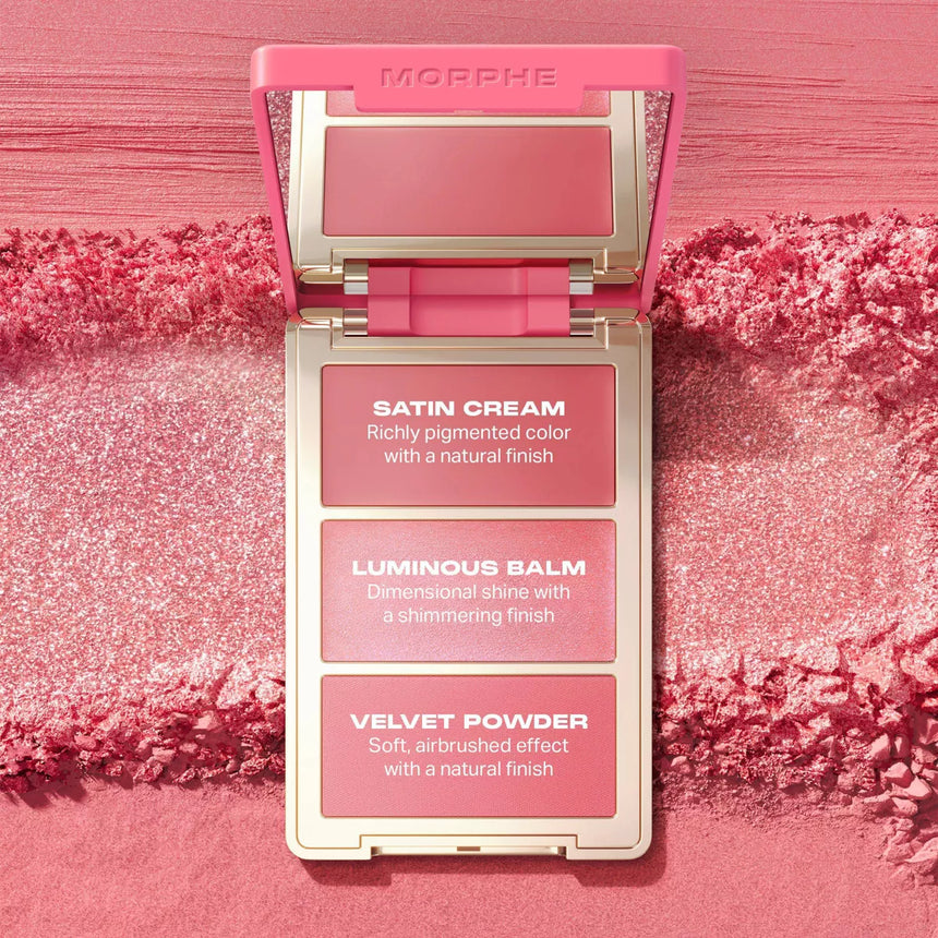 Rubor Multifuncional Morphe Cheek Thrills Multi Finish Face Trio