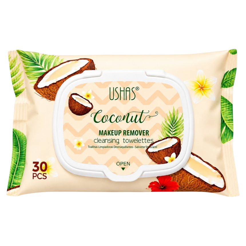 Toallitas Desmaquillantes de Coco Ushas Cocnut Makeup Remover