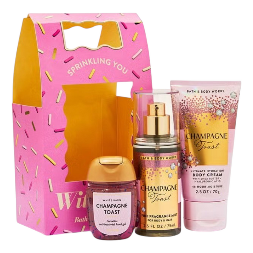 Kit Bath & Body Champagne Toast Gift Set