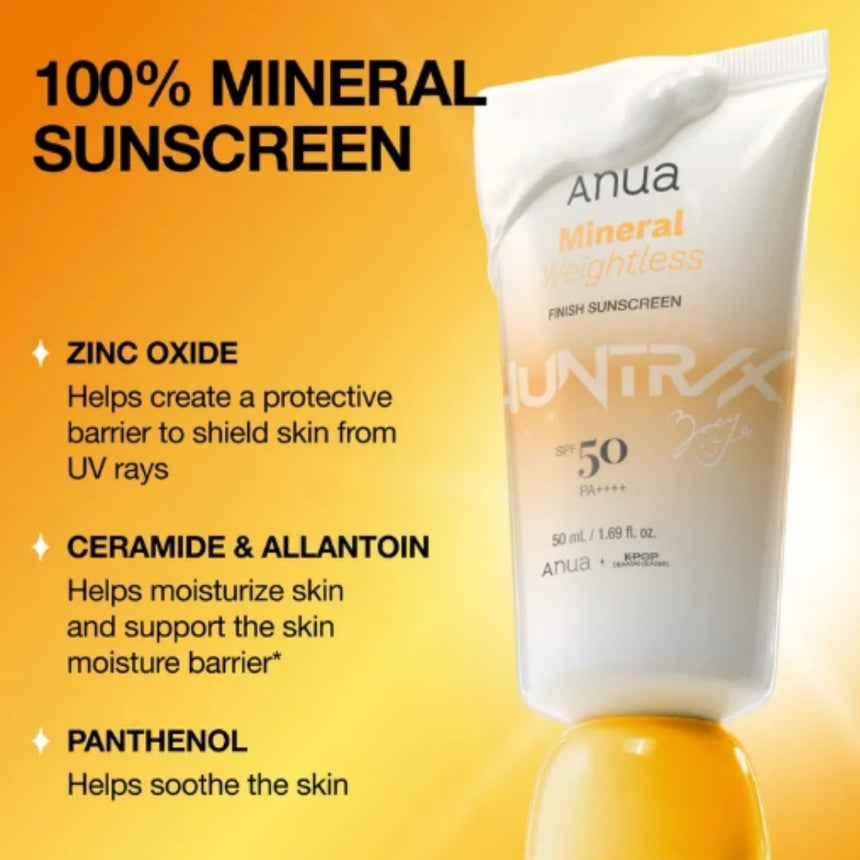 Protector Solar Mineral Anua Weightless Finish Mineral Sunscreen 50spf 50ml