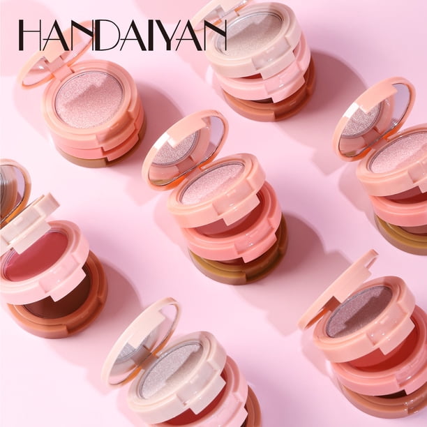 Paleta de Iluminador, Rubor y Contornos Handman 3 un 1 Highlight, Blush & Contour Palette