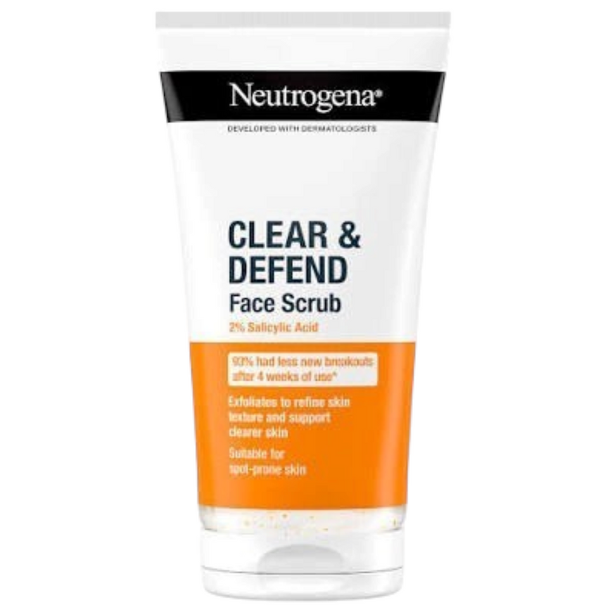 Exfoliante Neutrogena Clear & Defend Face Scrub 2% Salicylic Acid