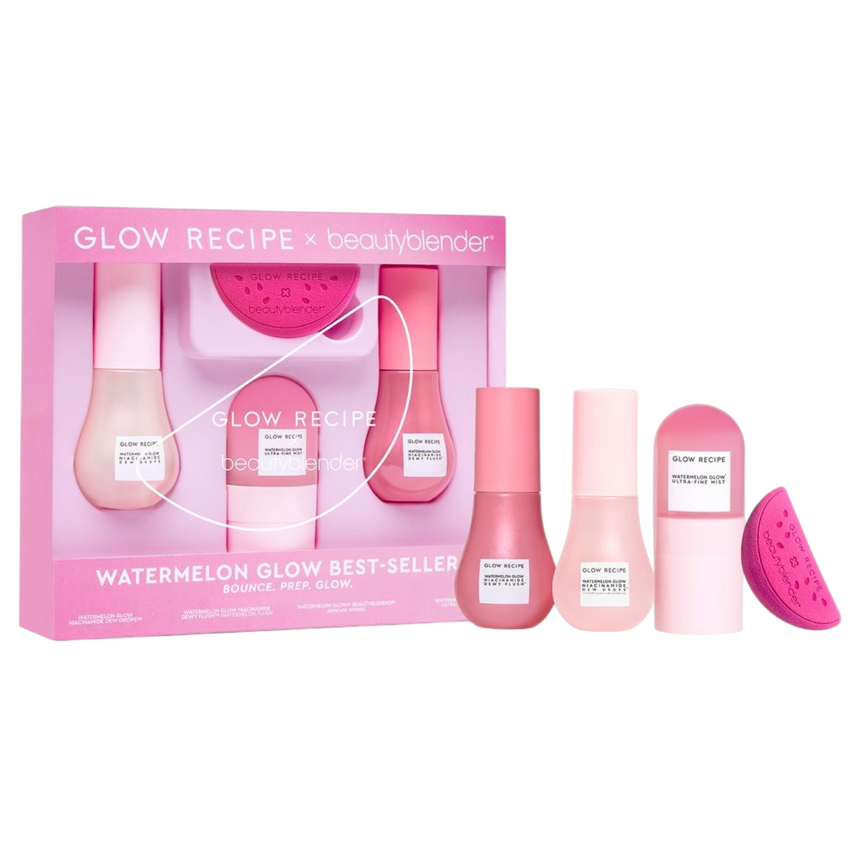 Kit de Skincare Glow Recipe X Beauty Blender Watermelon Bestsellers