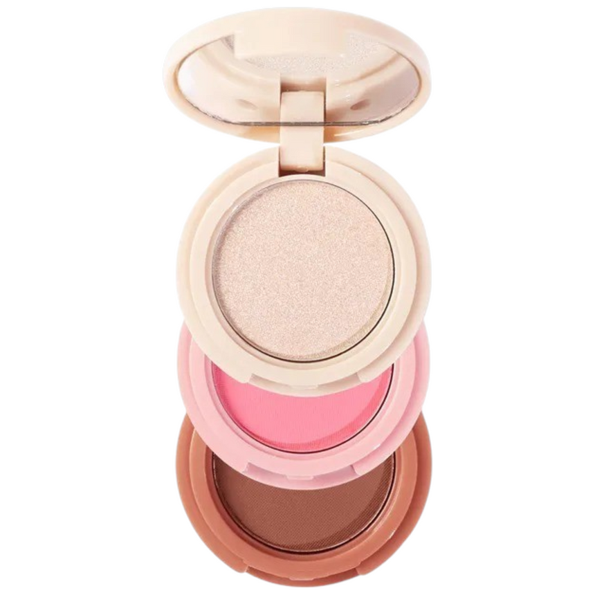 Paleta de Iluminador, Rubor y Contornos Handman 3 un 1 Highlight, Blush & Contour Palette