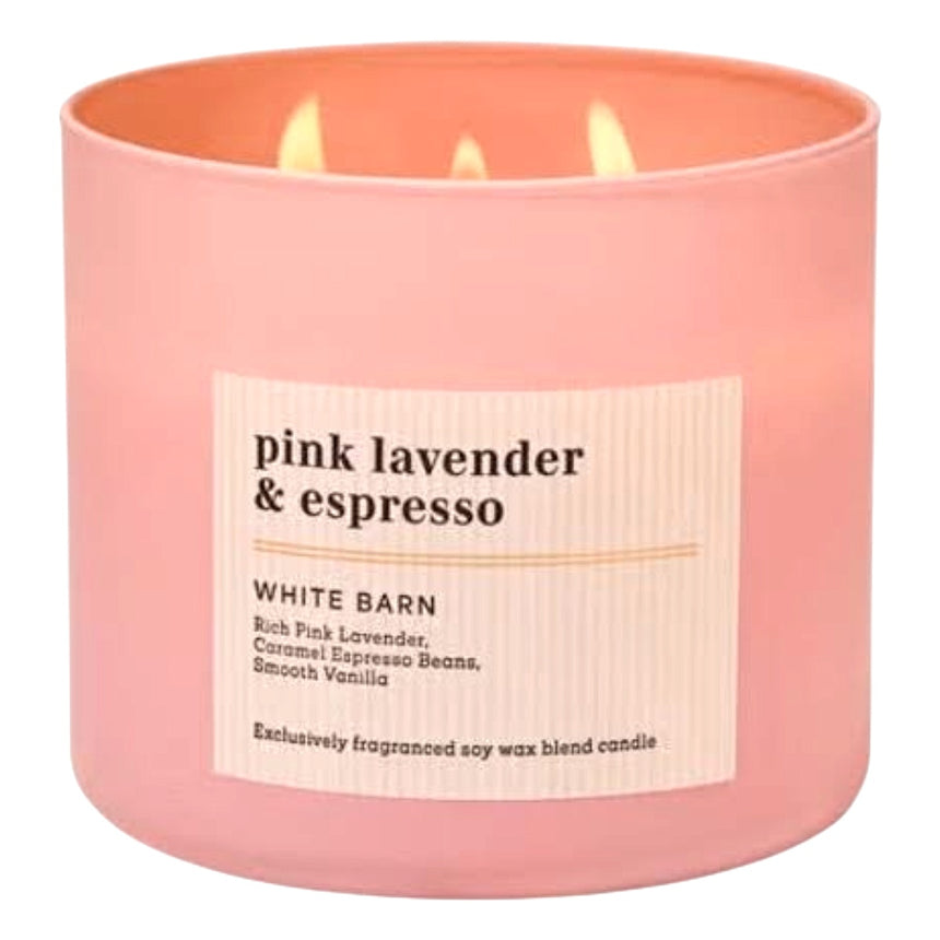 Vela Aromática Bath & Body Pink Lavander & Expresso 3 Wick Candle