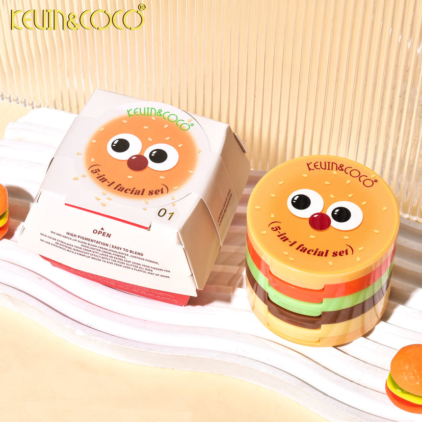 Kit de Maquillaje 5 en 1 Kevin & Coco Burgerlicious Cheek Stack