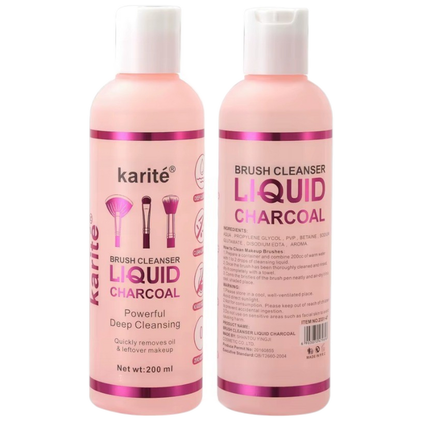 Limpiador de Brochas de Carbón Karité Liquid Charcoal Brush Cleanser