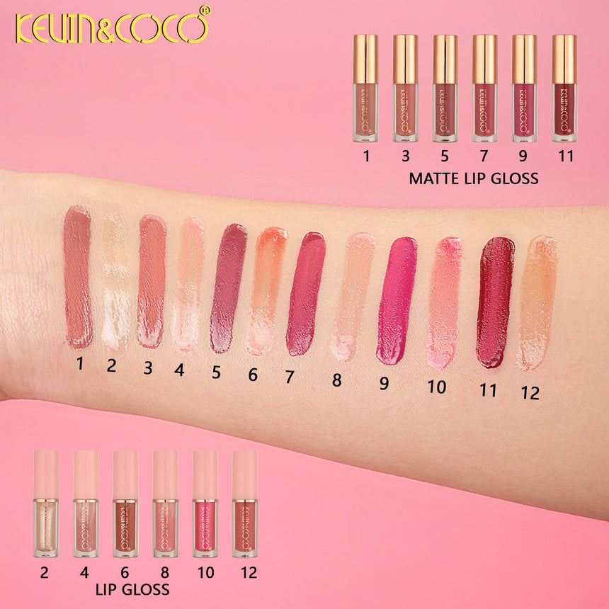 Kit de Labiales Kevin & Coco 12 Colors Lipgloss Set