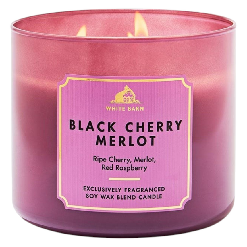 Vela Aromática Bath & Body Black Cherry Merlot 3 Wick Candle