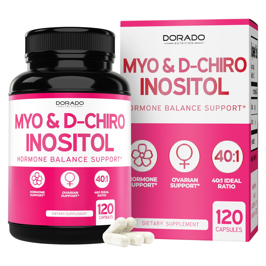 Suplemento Hormonal de Myo-Inositol y D-Chiro Inositol Hormonal Balance Support 120uni