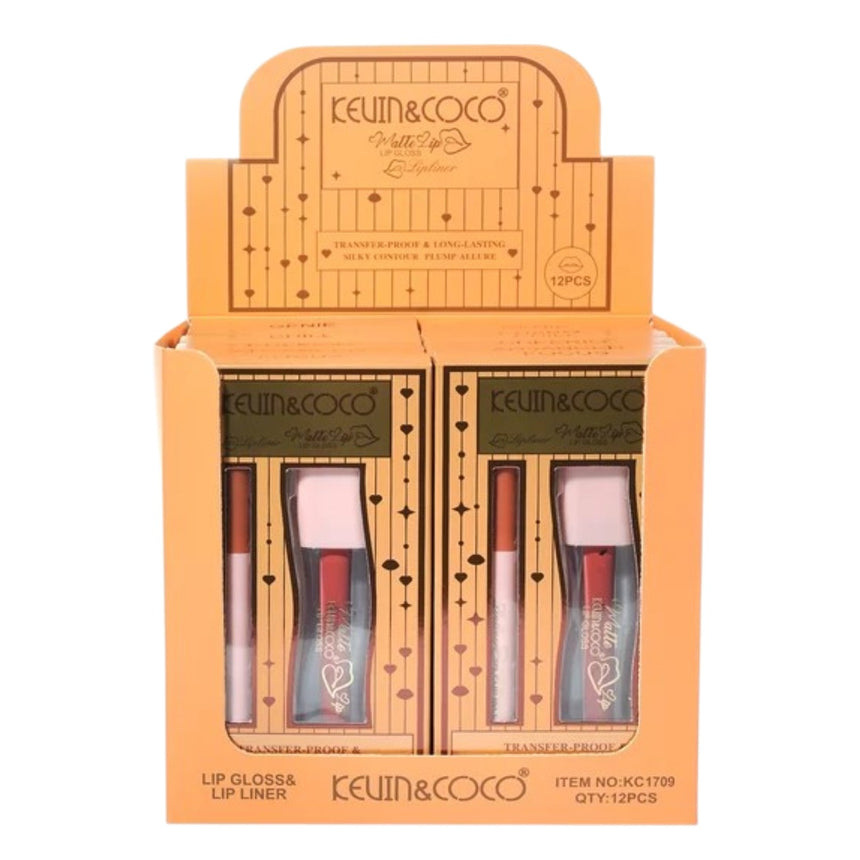 Set de Brillo Labial y Delineador Kevin & Coco Velvet Define