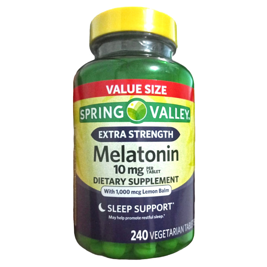 Tabletas de Melatonina Extra Fuertes para Soporte de Sueño Spring Valley Melatonin Sleep Support 10mg (Variadas)