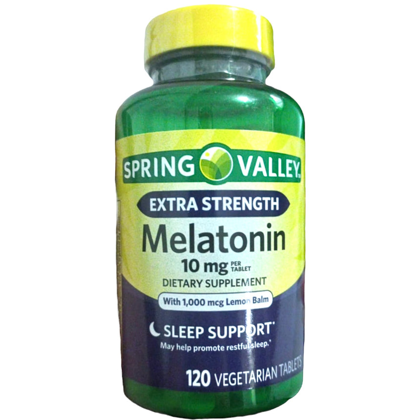 Tabletas de Melatonina Extra Fuertes para Soporte de Sueño Spring Valley Melatonin Sleep Support 10mg (Variadas)